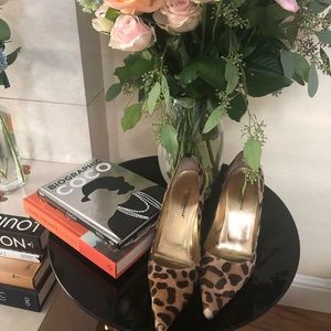 Dolce and Gabbana mohair leopard print heels